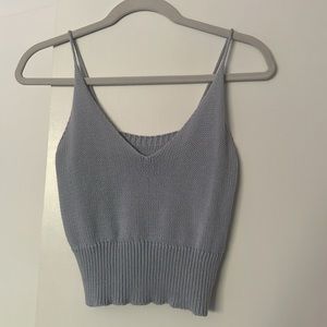 Blue Sweater Crop Tank